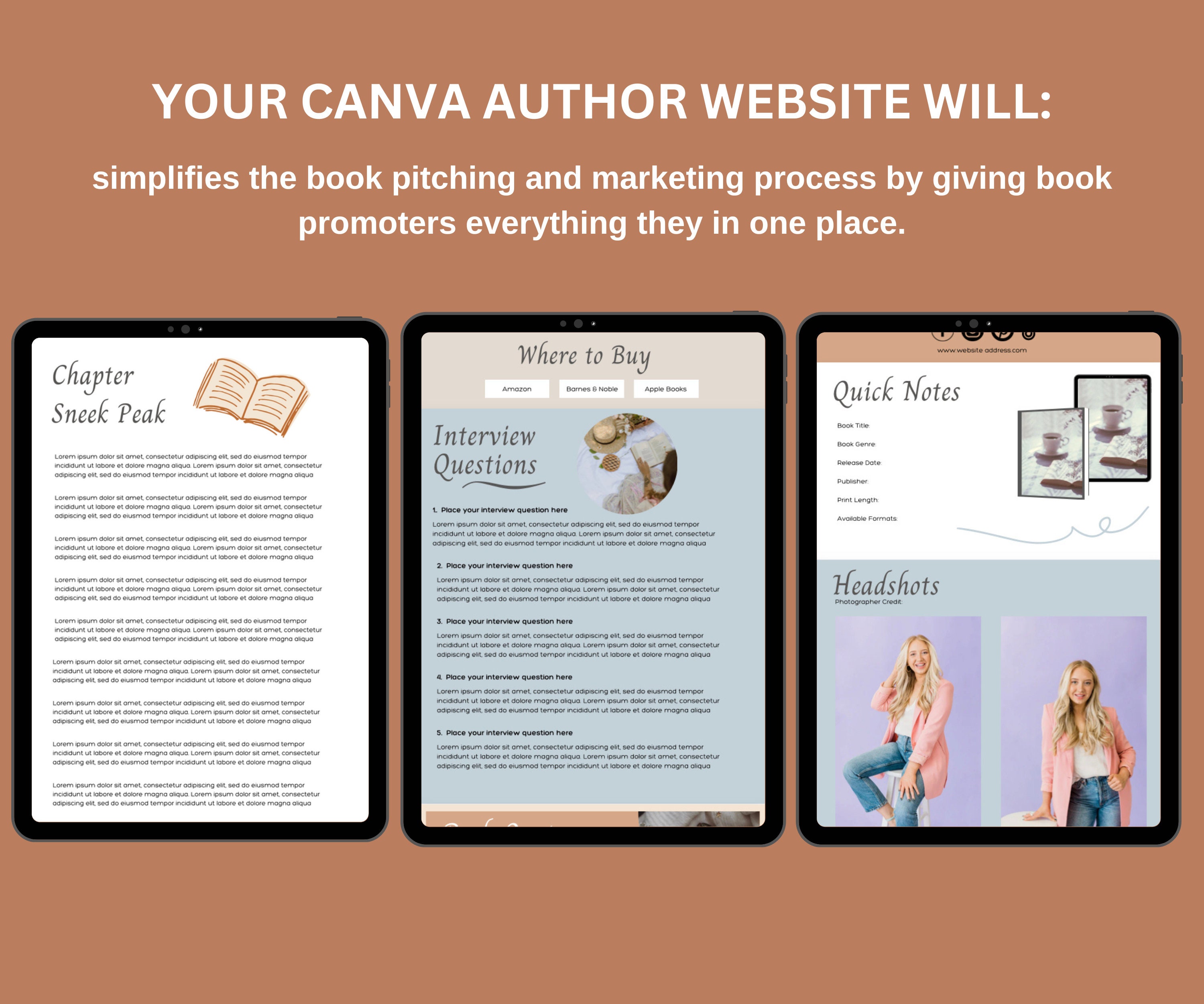 Canva Author Media Kit site Template I Canva site Landing Page