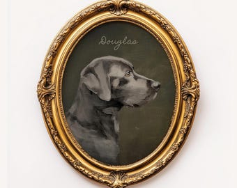 Personalized Artful Silver Labrador Retriever Portrait, Mini Dog Oil Painting, Gray Lab Art Print Cottage Core, Painterly DogMom Grey Gift