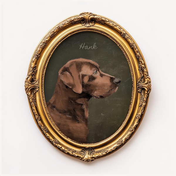 Personalized Artful Red Fod Labrador Retriever Portrait, Mini Dog Oil Painting, Red Lab Art Print Cottage Core, Painterly DogMom Gift
