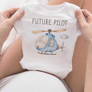 Future Pilot Outfit, Future Pilot Baby Bodysuit, Helicopter Pilot Outfit, Helicopter Baby Gift, Gift for Baby, Baby Shower Gift Pilot