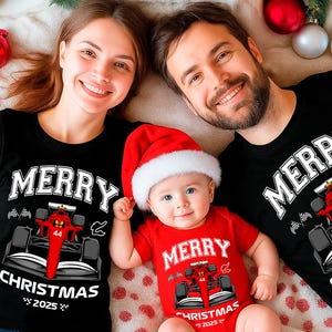 Koszulka rodzinna z nadrukiem wyścigowym Christmas Racing, stroje wyścigowe dla niemowląt na Boże Narodzenie - piżama pasująca do Bożego Narodzenia ze spodniami, kombinezon świąteczny 44