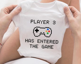 Player 3 Baby Outfit, Baby Bodysuit for Newborn Gamer, Gift for Baby, Gamer Baby Gift, Gift for Baby Gamer, Gaming Custom Outfit