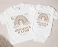 Big Sister & Little Sister Matching Outfit - Boho Rainbow Theme for Sister Gift product logo