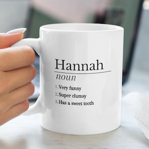 Personlig kaffemugg med namndefinition • Rolig kaffemugg med personligt namn • Personlig kaffemugg med namn - Kaffekopp för kollega • Present till en kaffeälskare