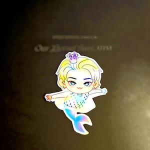Ateez chibi Halloween ver. holographic sticker | Atiny membership kit |Chibeez | Hongjoong Seonghwa Yunho Yeosang San Mingi Wooyoung Jongho