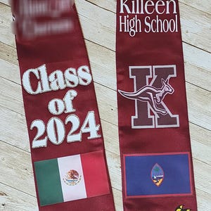 Custom graduation sash
