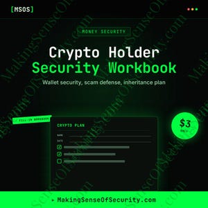 Crypto Holder Security Workbook | Printable Digital Money Security Cybersecurity Workbook | Instant Download PDF