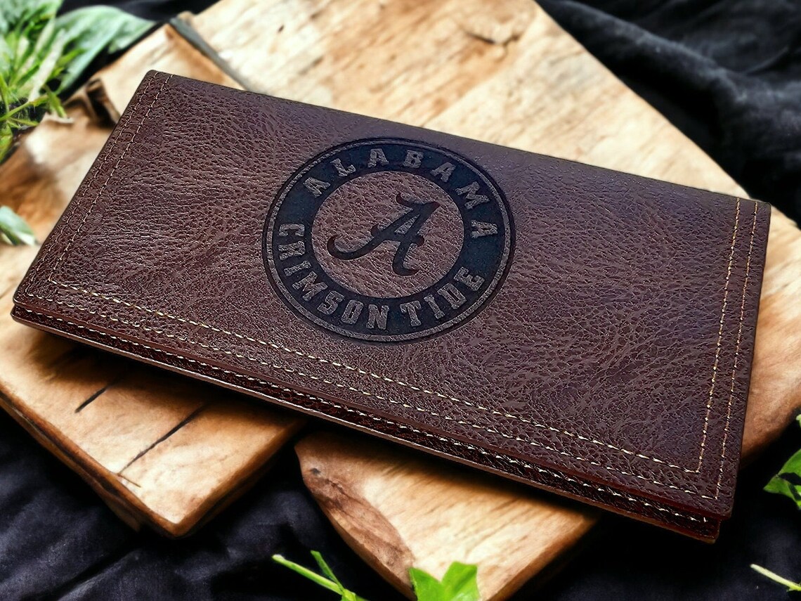 Alabama Crimson Tide, PU Leather Checkbook Cover, Roll Tide, Crimson ...