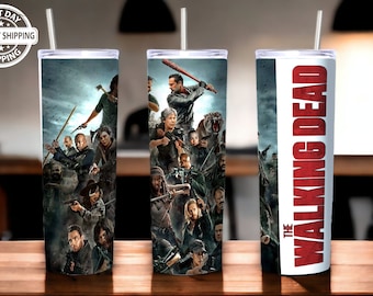 The Walking Dead Inspired 20 or 30 oz Tumbler, Insulated Travel Mug, Zombie Fan Gift, Zombie Tumbler, Zombie gift