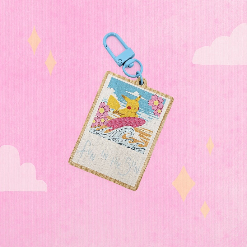 Fun in the Sun Chu Wooden Keychain - Etsy