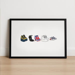 90s girl band inspired framed print with mount wall hanging retro home decor Pop music show gift spice 90s nostalgia