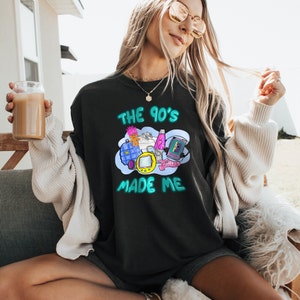 90's cartoon t-shirt nostalgia gift for 90's fan tamagotchi shirt vintage design walkman retro shirt 90s party spice girls t shirt lava lamp