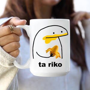 Tazza divertente Ta Riko, tazza con meme sulla frutta, tazza da caffè divertente, tazza con meme, regalo con meme