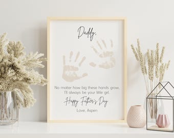 Vatertag Handabdruck Kunst: Geschenk für Mädchen (Digitaler Download)