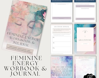 Cahier d'exercices sur l'énergie féminine pour l'amour de soi - Guide d'autonomisation - Téléchargement numérique - Instructions pour la tenue d'un journal - Contenu fait pour vous - Journal féminin