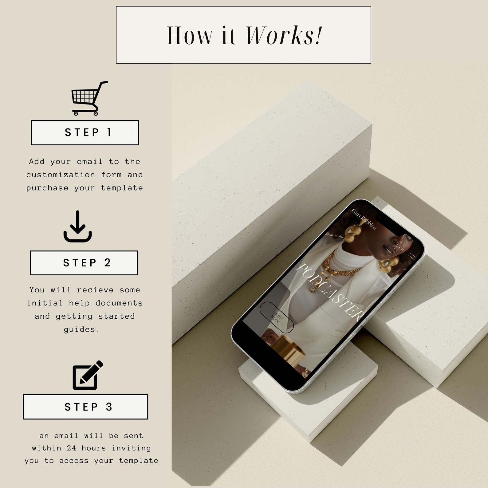 Squarespace Podcast Template Customizable Website Design for