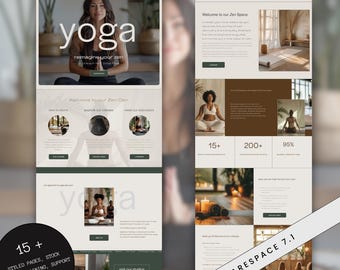 Yoga Squarespace Website Template | Fitness & Yoga Instructor Squarespace Template | Clean Squarespace Template for Yoga| Yoga Studio Design