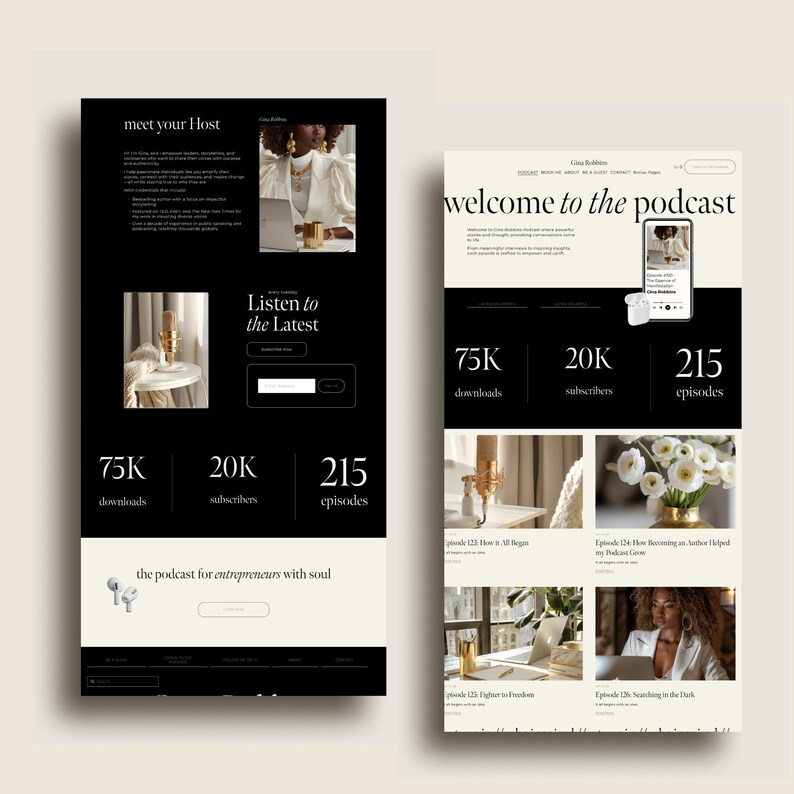 Squarespace Podcast Template Customizable Website Design for