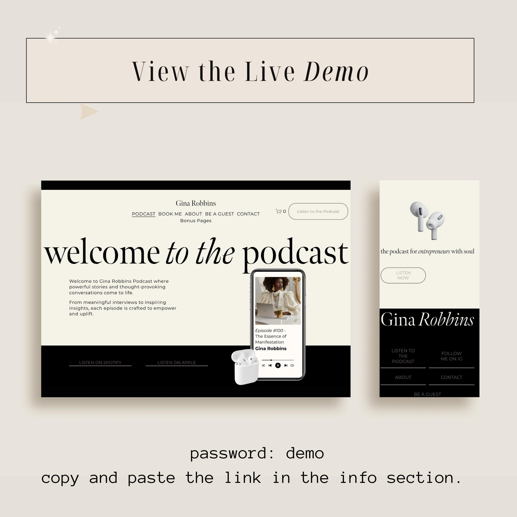 Squarespace Podcast Template Customizable Website Design for