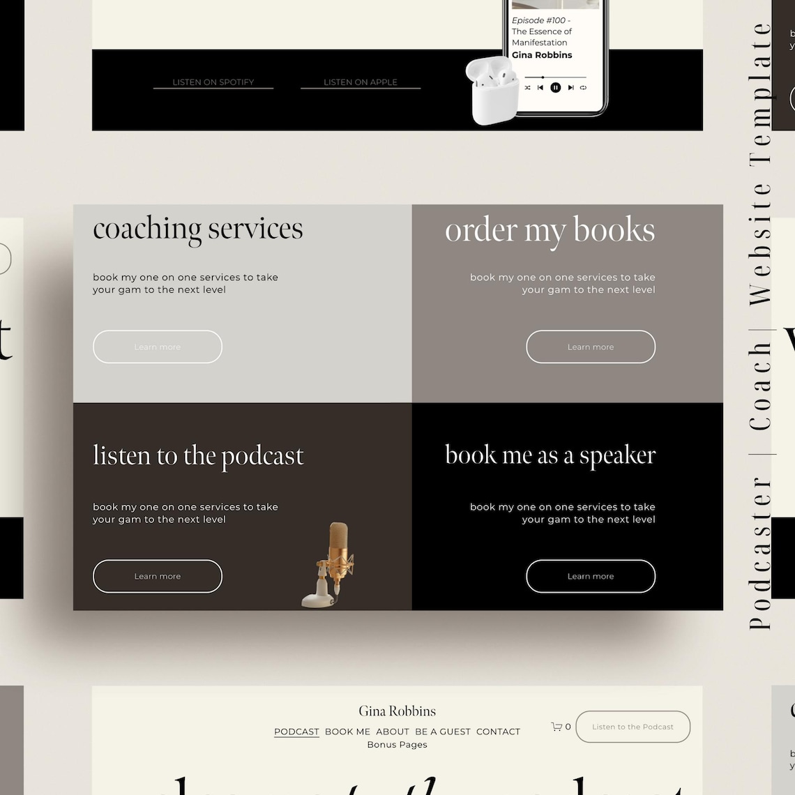 Squarespace Podcast Template Customizable Website Design for