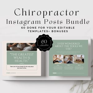 Chiropraktor Social Media Vorlagen - Bearbeitbare Instagram Posts - Canva Designs für Gesundheitsfachkräfte - Ultimative Chiropraktik SM Bundle