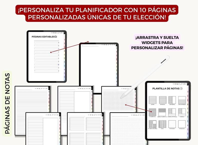 PLR planificador digital, agenda digital, calendario digital, organizador digital, planificador interactivo, diario digital, Spanish Planner