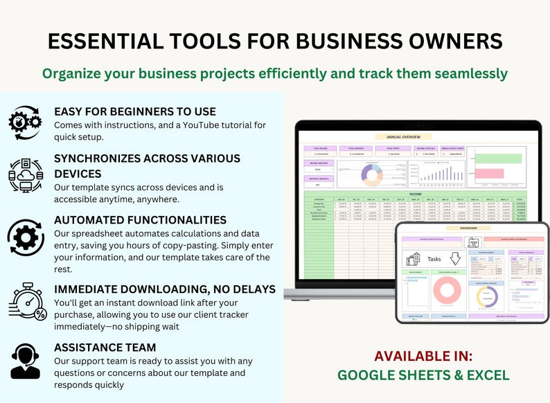 PLR Small Business Digital Product Bookkeeping Tracker Task & Invoice Tracker Financial Planner Client Tracker Digital Download image 13