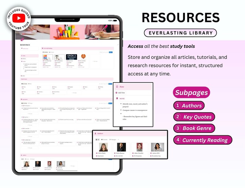 Ultimate Pink Notion Student Planner 2026 ADHD University Dashboard Aesthetic Student Planner School Planner Academic Planner