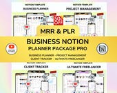 Business Notion Planner Package Pro Notion template Notion dashboard Project management Client Tracker Business Templates Digital Product