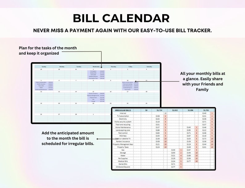 bill calendar