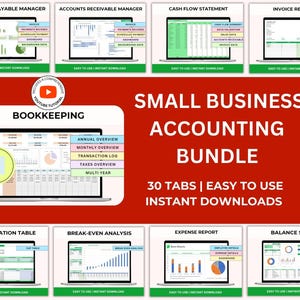 Small Business Accounting Spreadsheet, Accounting Excel, Small Business Bookkeeping Template, Bookkeeping Spreadsheet, Simple Accounting
