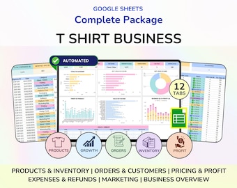 Tshirt Business Clothes Business Planner Log Apparel Templates T Shirt Bookkeeping Clothes Business template Shirt Tracker