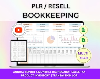 PLR Bookkeeping Spreadsheet, Plr Business Planner, Plr Small Business Spreadsheet, Accounting Template, Plr Excel Bookkeeping Spreadsheet