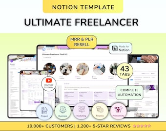 PLR Notion Small Business Freelance Notion Planner Business Template Notion for Freelancers Notion Template Notion Planner Notion Dashboard