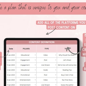Social Media Content Calendar Google Sheets , Monthly Batch Content, Yearly Content Planning, Digital Content Planner, PLR Spreadsheet