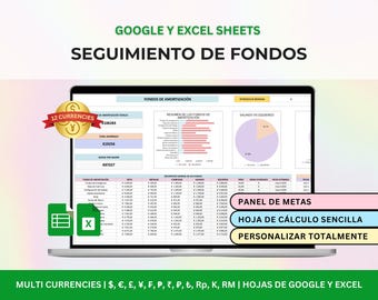 Rastreador de Fondos de Ahorro, Desafío de Ahorro, Panel de Control de Ahorros, Fondos de Ahorro para Excel,
