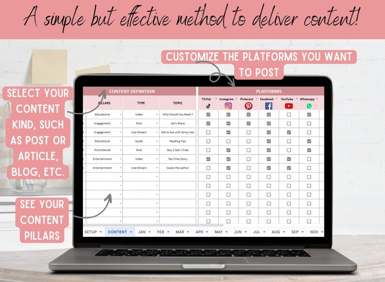 Social Media Content Calendar Google Sheets , Monthly Batch Content, Yearly Content Planning, Digital Content Planner, PLR Spreadsheet, excel template social media calendar, google sheets social media calendar, social media content calendar template google sheets, social media calendar excel, social media excel calendar, social media content calendar template excel, social media tracker template, social media planner google sheets,