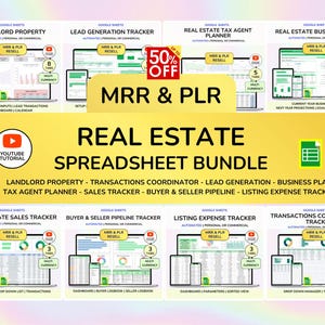 Real Estate CRM Landlord Rental Property Spreadsheet Transaction Coordinator Buyer Seller Pipeline Listing Expense Real Estate Tracker
