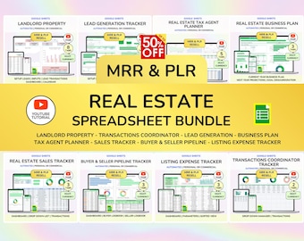 Real Estate CRM Landlord Rental Property Spreadsheet Transaction Coordinator Buyer Seller Pipeline Listing Expense Real Estate Tracker