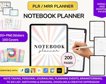 PLR Notebook Planner PLR Journal Resell Planners Plr Digital Planner PLR Canva Planner Notebook Journal Digital Notebook Mrr plr Resell