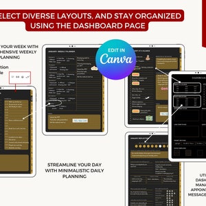 Editable Journal Planner Canva Editable Planner