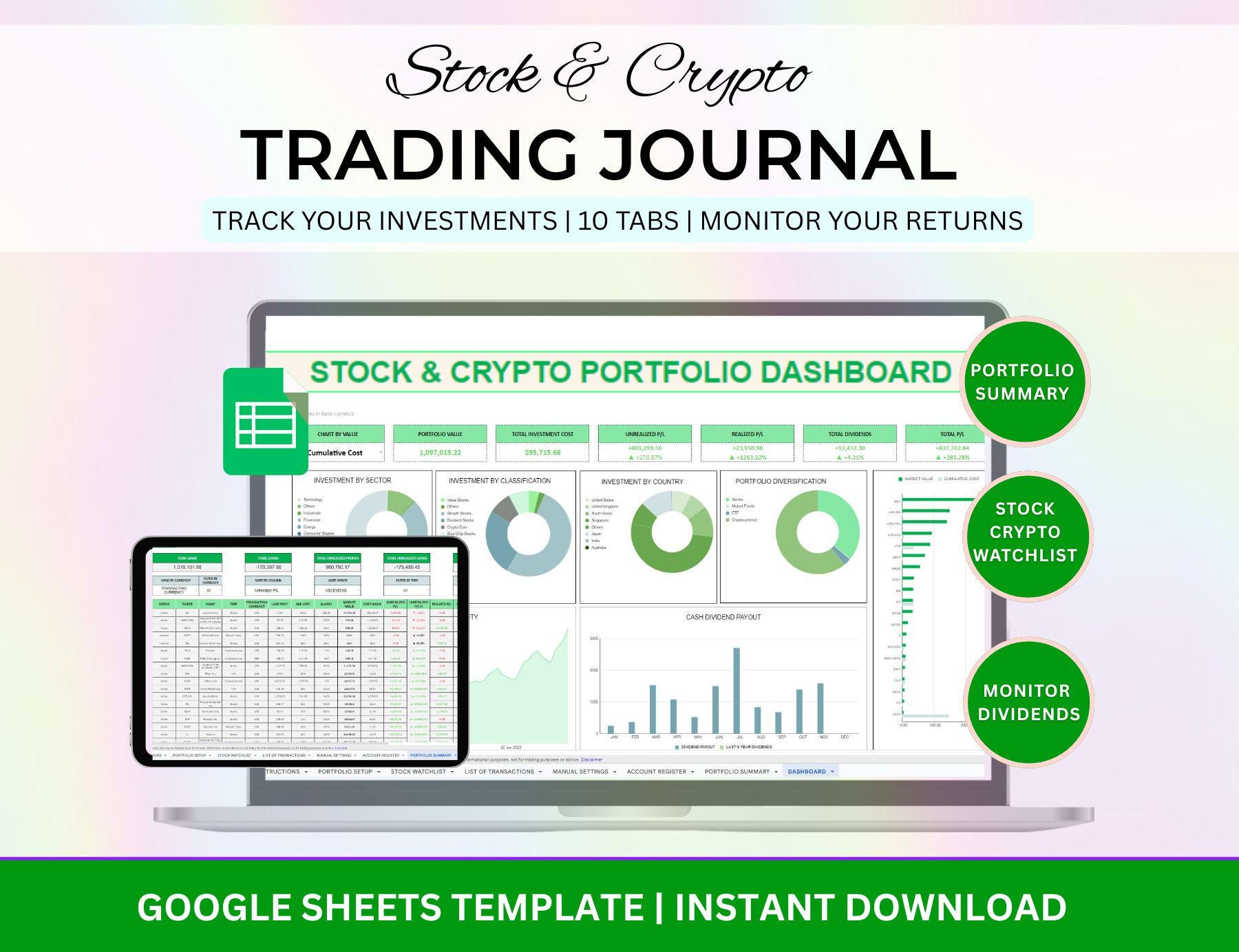 Stock Portfolio Tracker Crypto Investment Tracker Stock Spreadsheet Stock  Trading Tracker Commercial Stock Spreadsheet Crypto Tracker - Etsy Canada