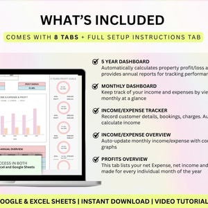 Landlord Rental Property Spreadsheet, Landlord Tracker, Real estate, landlord property management, rental property, rental template, rental tracker, landlord template, landlord spreadsheet, property spreadsheet, Rental Income & Expense, Real Estate Sheet, Rental Property Management