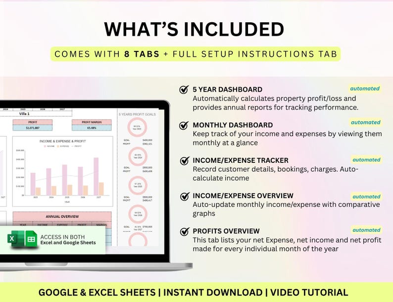 Landlord Rental Property Spreadsheet, Landlord Tracker, Real estate, landlord property management, rental property, rental template, rental tracker, landlord template, landlord spreadsheet, property spreadsheet, Rental Income & Expense, Real Estate Sheet, Rental Property Management