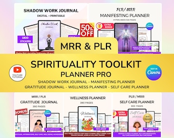 PLR Spirituality toolkit Gratitude planner Manifestation planner Shadow work journal Self care planner Digital download Digital product
