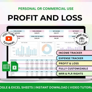 Profit and Loss Template  P&L Template Google Sheets, Profit calculator, Profit Loss Sheet, Profitability Statement Format P L Statement