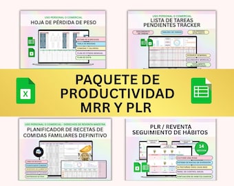 Productividad para pérdida de peso rastreador de hábitos planificador de comidas y compras lista de tareas  de reventa maestros revender