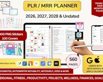 PLR Planner 2026 2027 2028 MRR Planner Done for You Planner Master Resell Rights Plr Journal Resell Planner Digital Product Digital Download