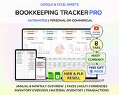 PLR Bookkeeping Excel Spreadsheet Small Business Bookkeeping Template Excel Accounting Template Small Business P and L Digital Product
