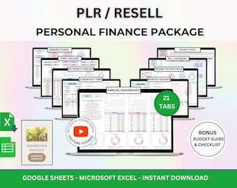 PLR Google Sheet, PLR Spreadsheet Google Sheets & Excel, PLR Excel Budget Planner, Master Resell Rights Spreadsheet, Plr Budget spreadsheet